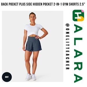 HALARA Super High Waisted Back Pocket & Side Hidden Pocket 2-in-1 Yoga Short NWT